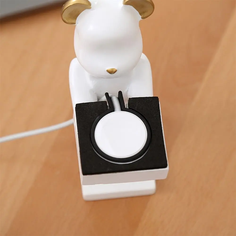 Multicolor Cartoon Bear Watch Holder Resin Figurine Display Stand Wireless Charger Support Crafts for For Apple Watch view 3