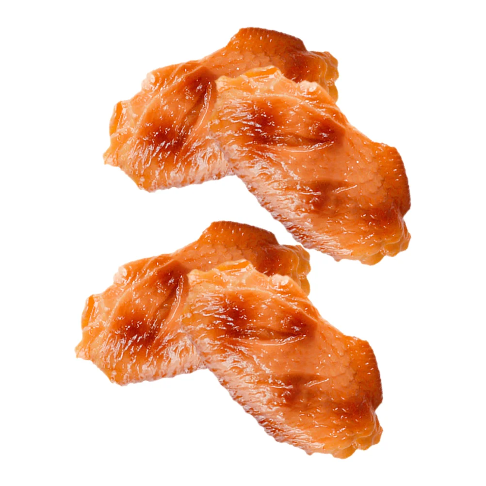 4 Pcs Simulated Chicken Wings Fake Display Supply Store Accessories Imitated Food Model Decor Wear-resistant Pantry