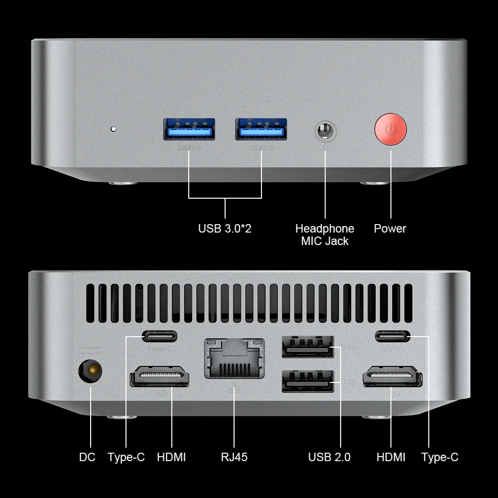 معالج Ninkear N10 Pro Mini PC Intel Twin Lake N150 LPDDR4 16GB RAM 1TB ROM Windows 11 Pro WiFi 5 BT5.0 كمبيوتر مكتبي