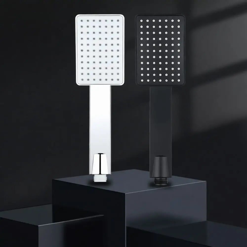 High Pressure Handheld Shower Head Square Rain Shower Sprayer Ergonomic Bathroom Fixture Durable ABS Material Easy Install
