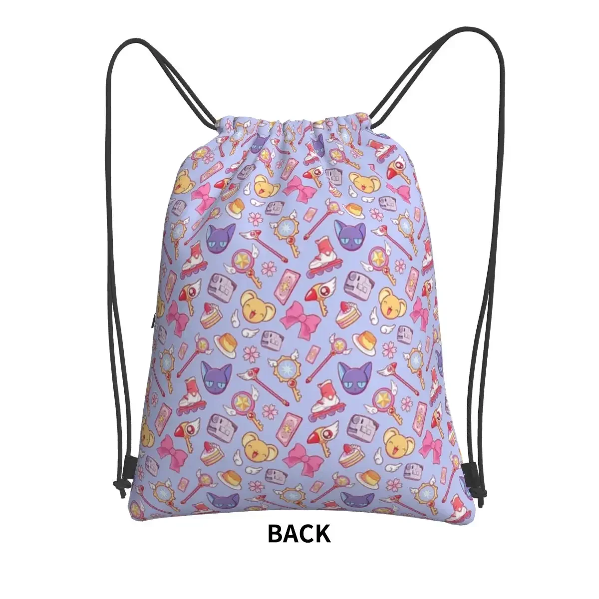 Sakura Card Captor - Violet Backpacks Drawstring Bag Multi-function Drawstring Bundle Pocket Book Bags For School Students