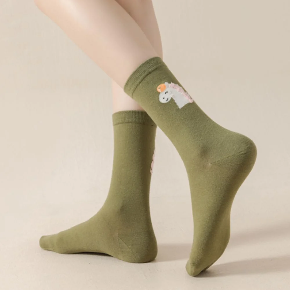 

Winter Autumn New Year Tube Socks Mid Calf Cartoon Year of The Horse Socks Good Luck Comfortable Zodiac Year Cotton Socks Gift