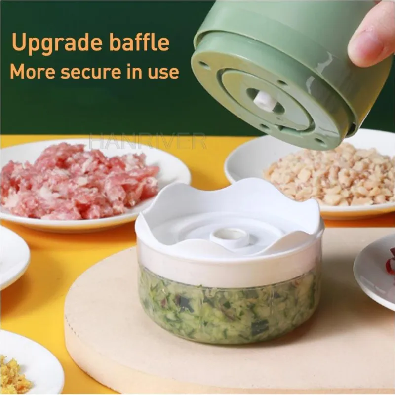 Electric Garlic Masher Food Vegetable Chopper Squeezer Meat Grinder Mini Spice Chopper Machine Kitchen Food Processer Upgraded