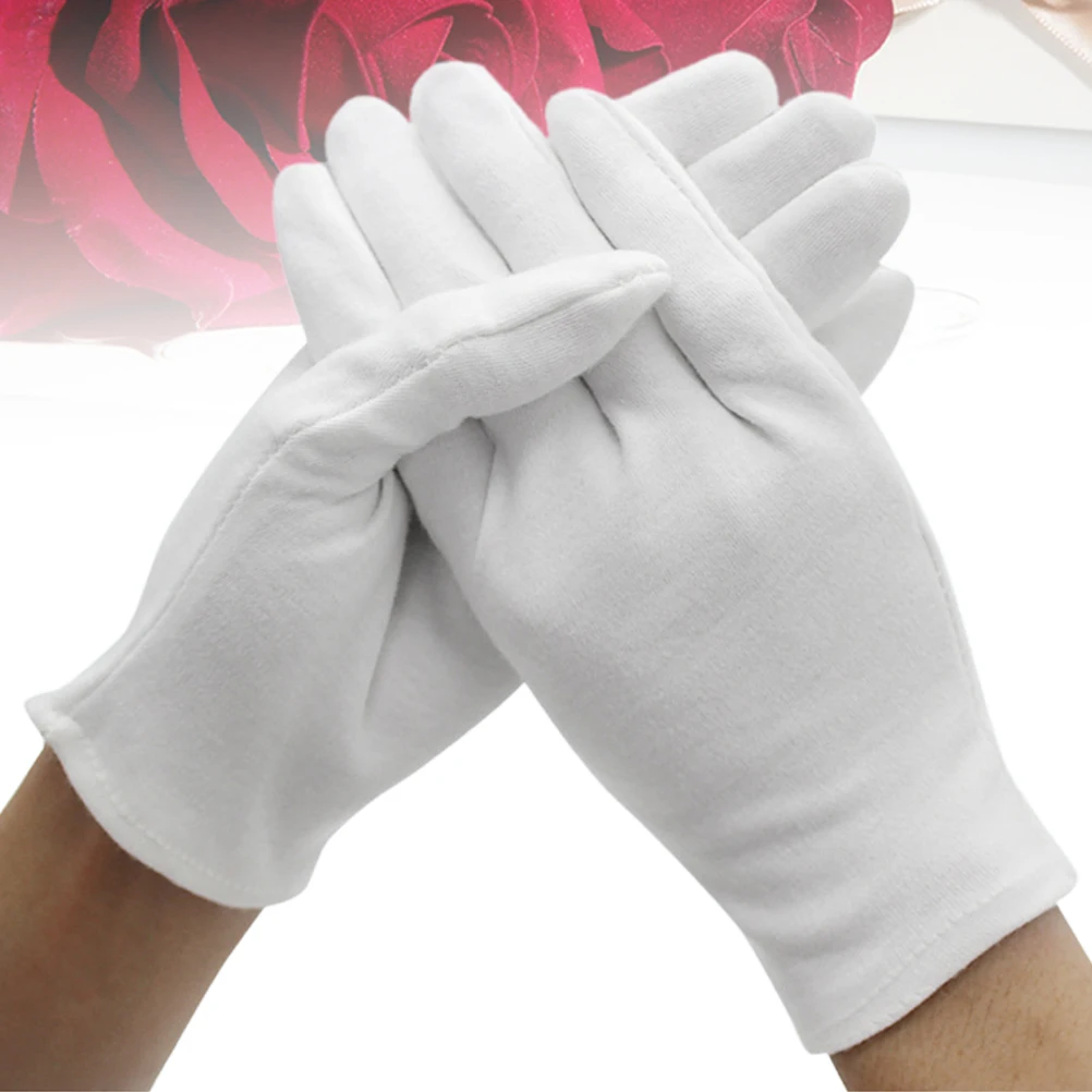 

White Cotton Lightweight Protective Work Gloves For Gardening Cleaning Salon Industrial Jobs Reusable Safety Gloves