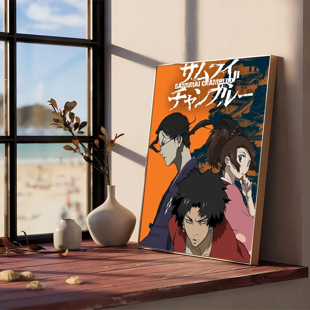 Samurai Champloo Classic Movie Self-adhesive Art Poster Waterproof Paper Sticker Coffee House Bar Posters Wall Stickers