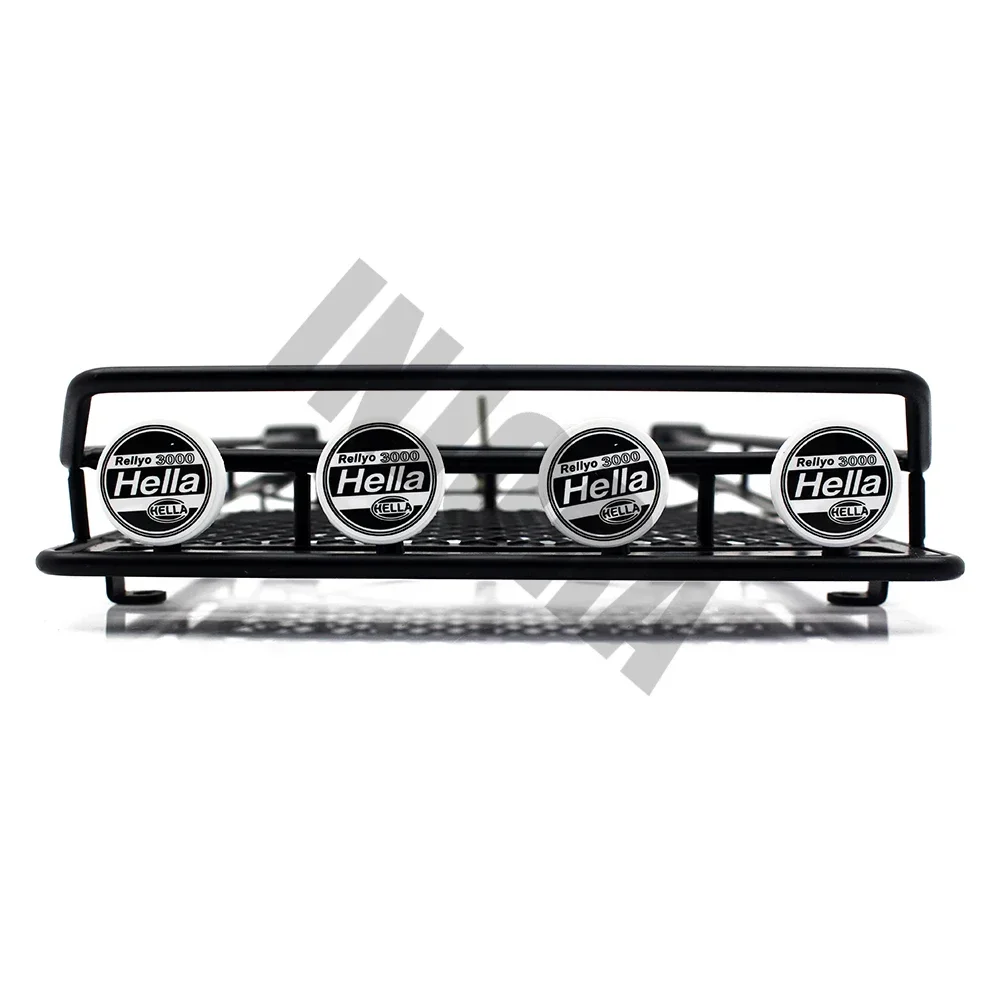 Portapacchi in metallo INJORA con luci a LED per 1:10 RC Rock Crawler AXial SCX10 e SCX10 II 90046 D90