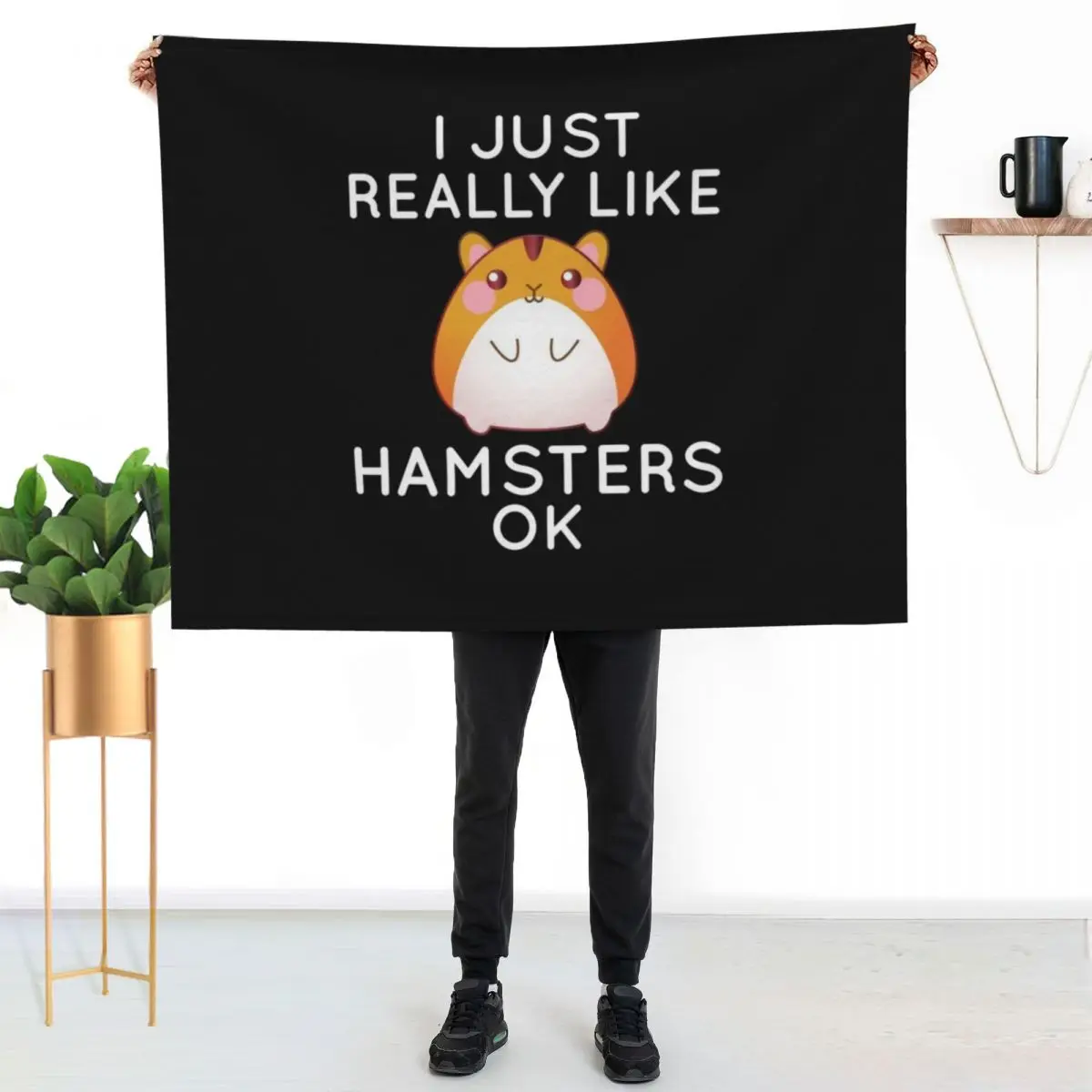 I Just Really Like Hamsters Ok Throw Blanket Sofas Soft Baby Flannel Moving cosplay anime Blankets