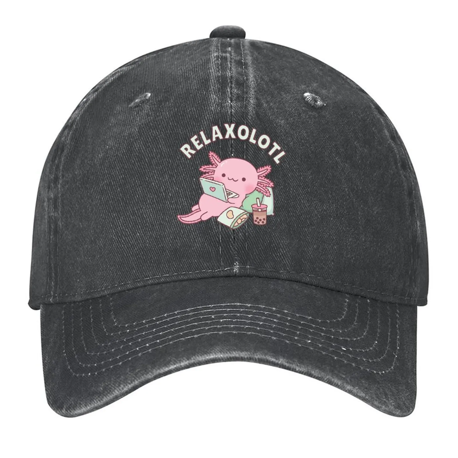 

Cute Relax A Lot Axolotl Funny Pun Baseball Cap Kids Hat Hat Beach Rave New Hat Hats Man Women's