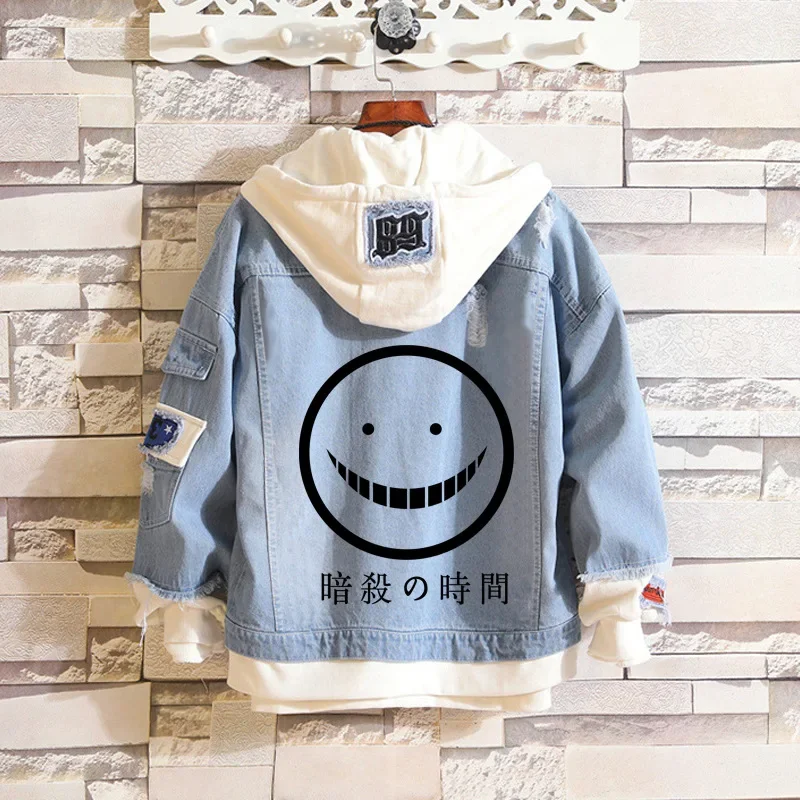 Costume Korosen Be Denim Jacket Assassination Classroom Shiota Nagisa Cosplay Hooded Jackets Unisex Sweater Casual Coats