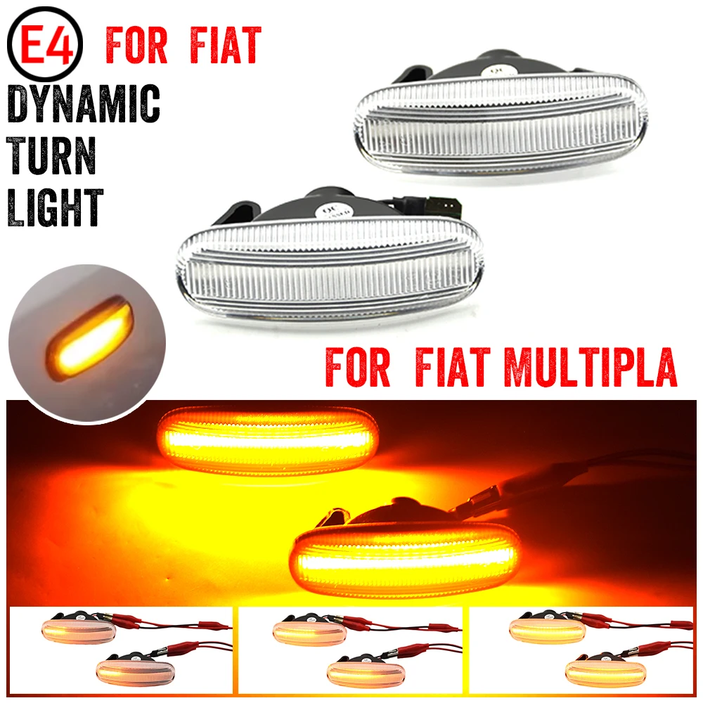 Dynamic LED Side Marker Light Repeater Lamp For Fiat Panda 169 Grande Punto Multipla Doblo Fiorino Linea Idea Stilo Multi