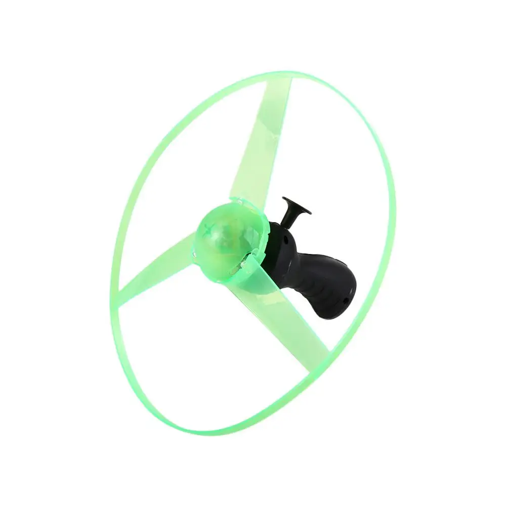 Outdoor Spielzeug Fliegende Gyroskope LED Licht Leuchtende LED Fliegende UFO Pull String Fliegende UFO Propeller Hubschrauber Spielzeug Kreisel