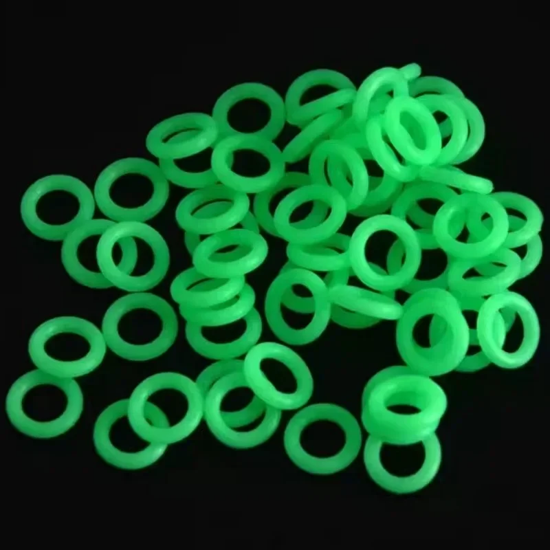 10/100PCS Fluorescent Silicone Tent Nail Ring Luminous O-shaped Fishing Rod Rings Night Light Outdoor Camping Tents Accessories