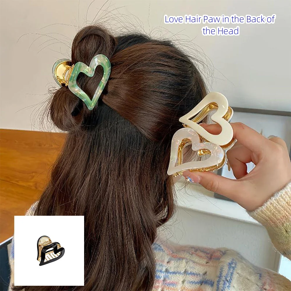 

Fashion Back of Head Grab Clip Small Heart Hair Clip Metal Shark Clip Vintage Crab Hair Claws Alloy Hair Accessories Barrette ﻿