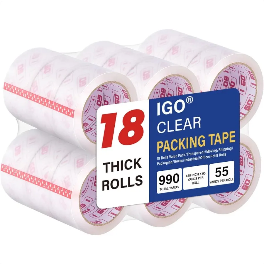 

Прозрачная упаковочная лента, запасные части для упаковочной ленты для переезда, почтовая коробка, герметизация для хранения 1,88 ширины x 54,68 дюйма. Длина 2,95 Ко