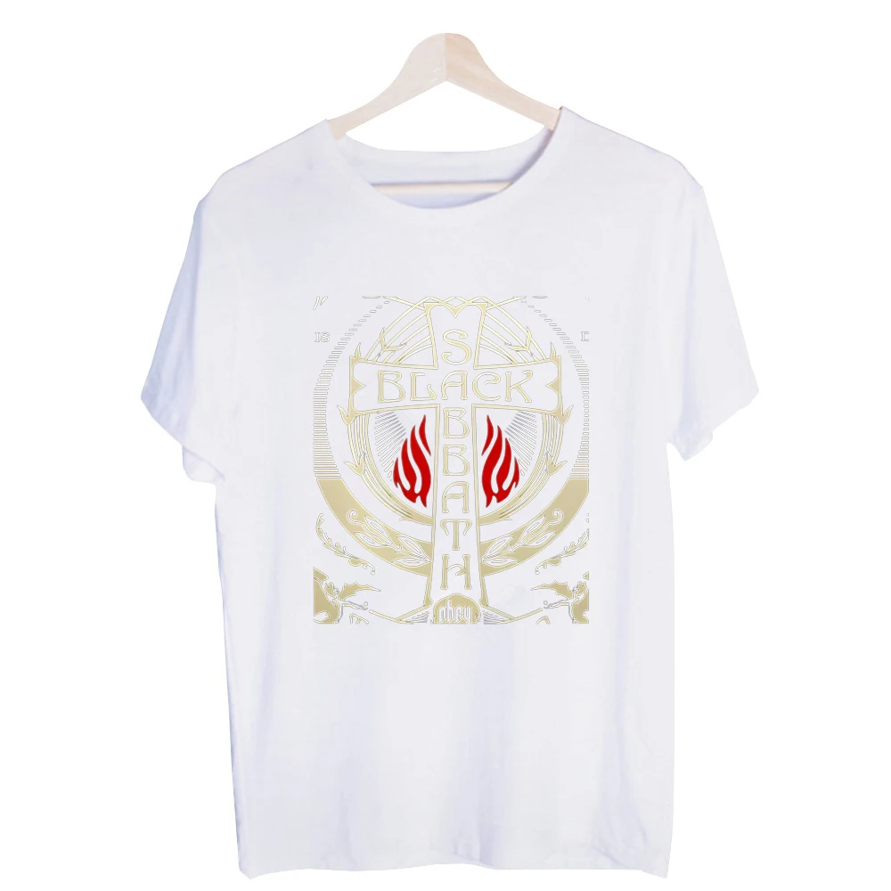 Men's Cross and Flame Graphic Tee, Short Sleeve Crew Neck T-Shirt for Casual Streetwear and Daily Outfits