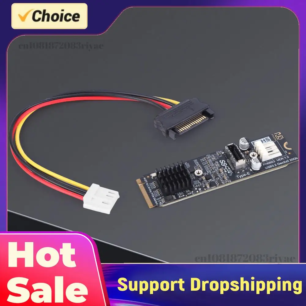 M.2 To TYPE-E Adapter 20Gbps High Speed M2 M Key PCIe To USB3.2 Front Panel Expansion Card ASM3242 Chipset for Desktop PC