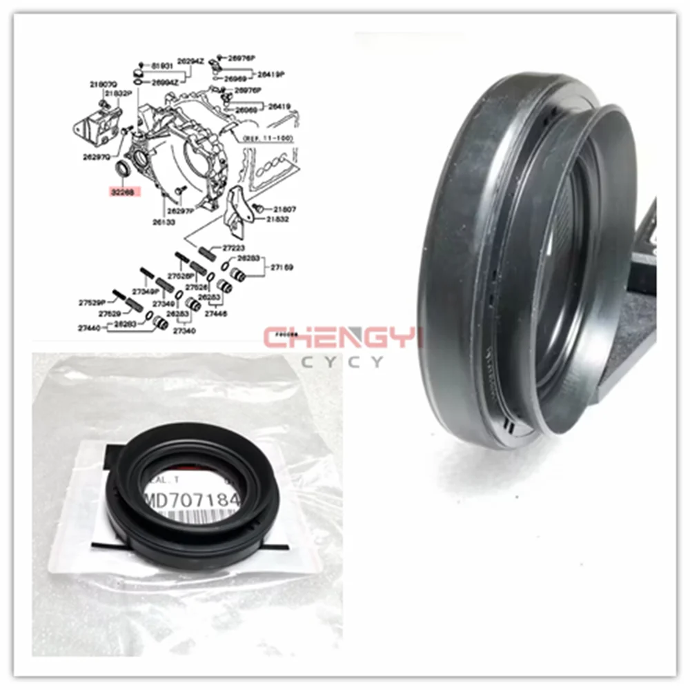 Front Axle Half Shaft Oil Seal Left Side For Outlander CU4W CU5W CW4W CW5W CW6W CY4A H77W MD707184 AH6901M （56*32.5*8.7*14MM）