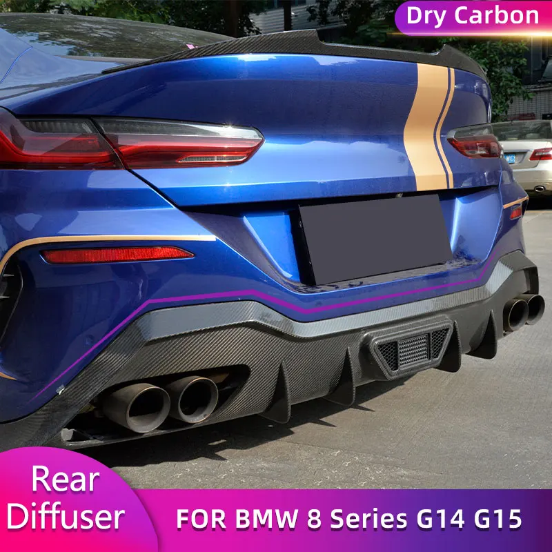 

Превосходный сухой карбоновый задний бампер, диффузор, спойлер для BMW 8 серии G14 G15 M850i M-Sport, 2 двери, 2018-2023, задний фартук, комплект для губ