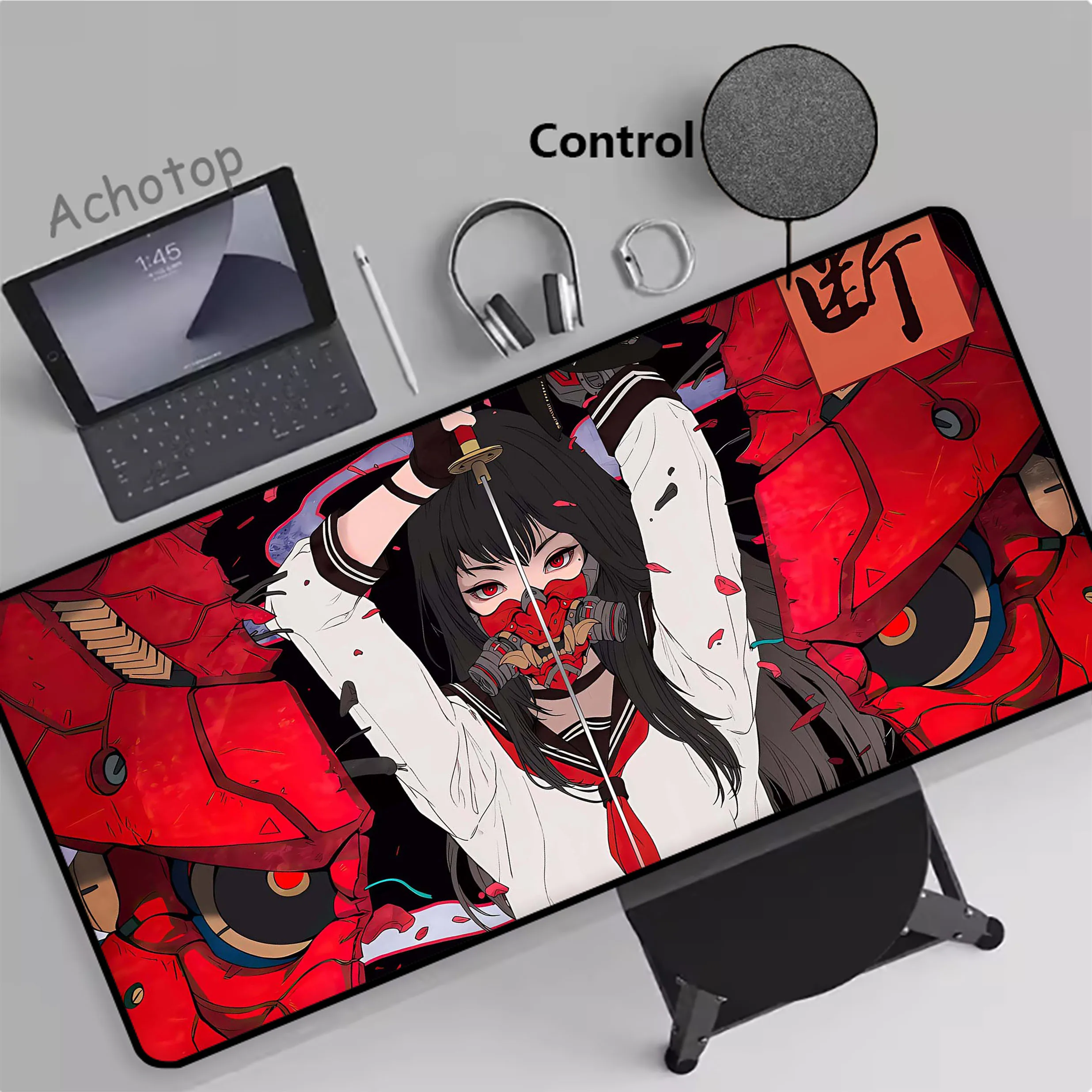 

Japanese Style Control Gamer Mousepad Large Gaming Mouse Pad Computer Keyboard Pads Locking Edge Mouse Mat XXXL Desk Mat 90x40cm