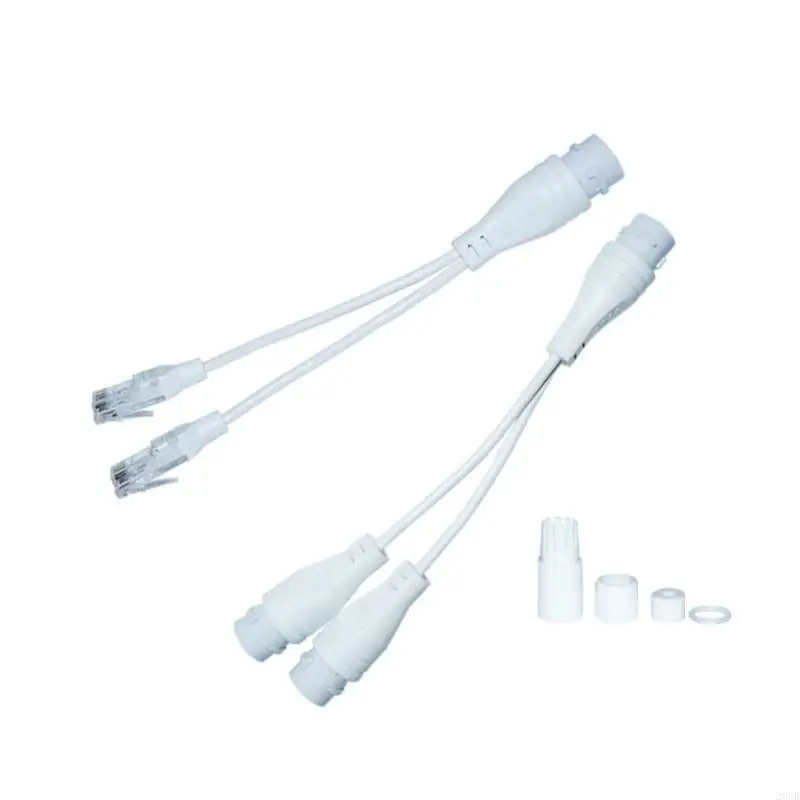 20CB POE Splitter RJ45 Cable Power Over Ethernet Adapter Injector Splitter Waterproof POE Adapter for Outdoor Installation