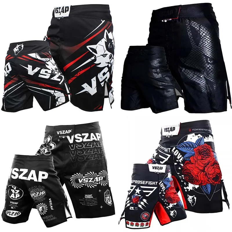 VSZAP męskie spodenki walki MMA fitness siłownia sportowe spodenki bokserskie Muay Thai bojowe spodnie bokserskie spodnie sportowe Jiu-Jitsu