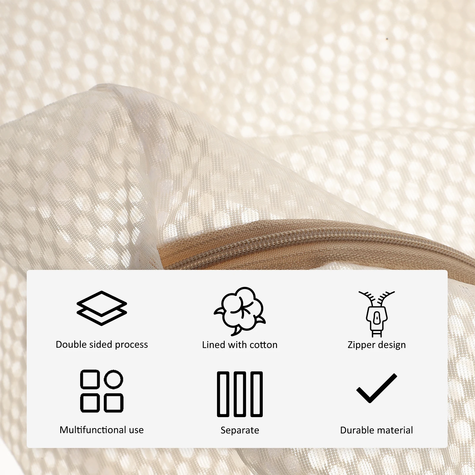

6pcs Mesh Laundry Bags For Delicates Bra Underwear Socks Washing Storage Organizer Polyester Dense Mesh With Zipper