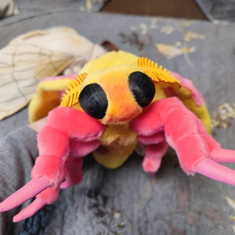 Cartoon North American Rose Maple Moth Insect Series Stuffed Plush Doll Toy Simulation Lovely Animal Sofa Cushion Birthday Gift