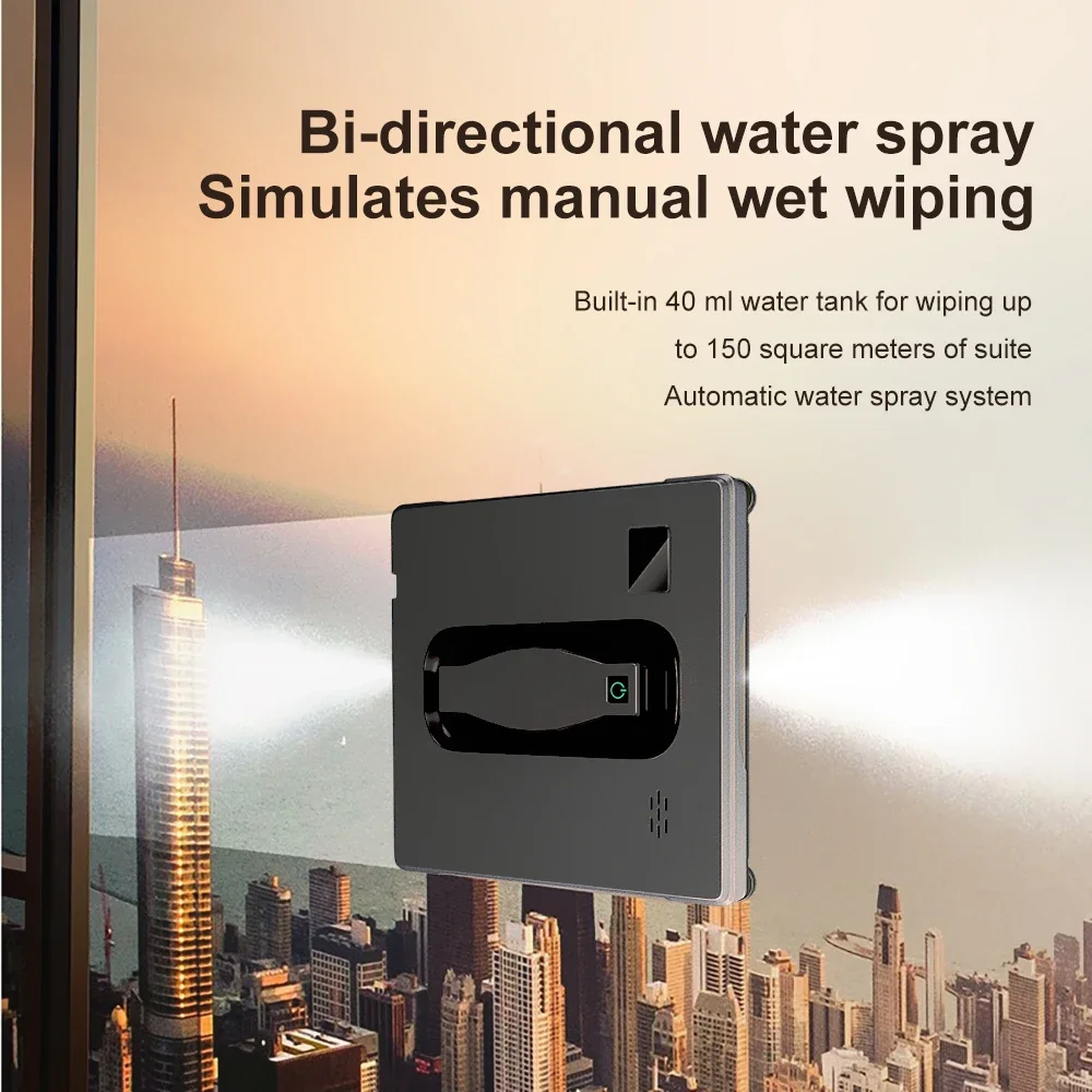 Robot Window Vacuum Cleaner, Dual Nozzle, Intelligent Memory, Vacuum Cleaner, Laser Sensor, Home