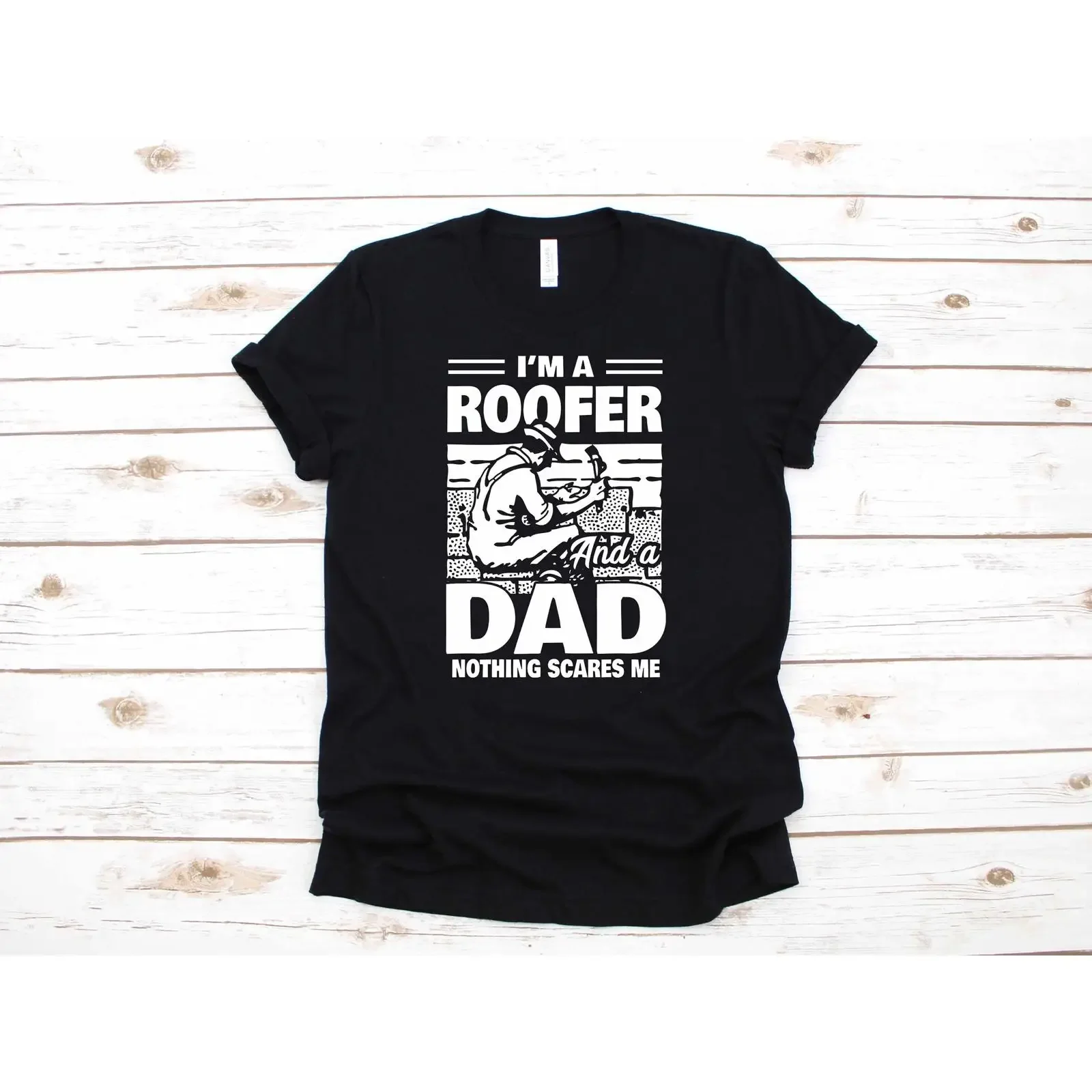 Roofer Dad Funny Roofing Construction T Shirt Long Sleeve SweaT  vintage Washed Versatile Top For Everyday Wear Stylish Unisex