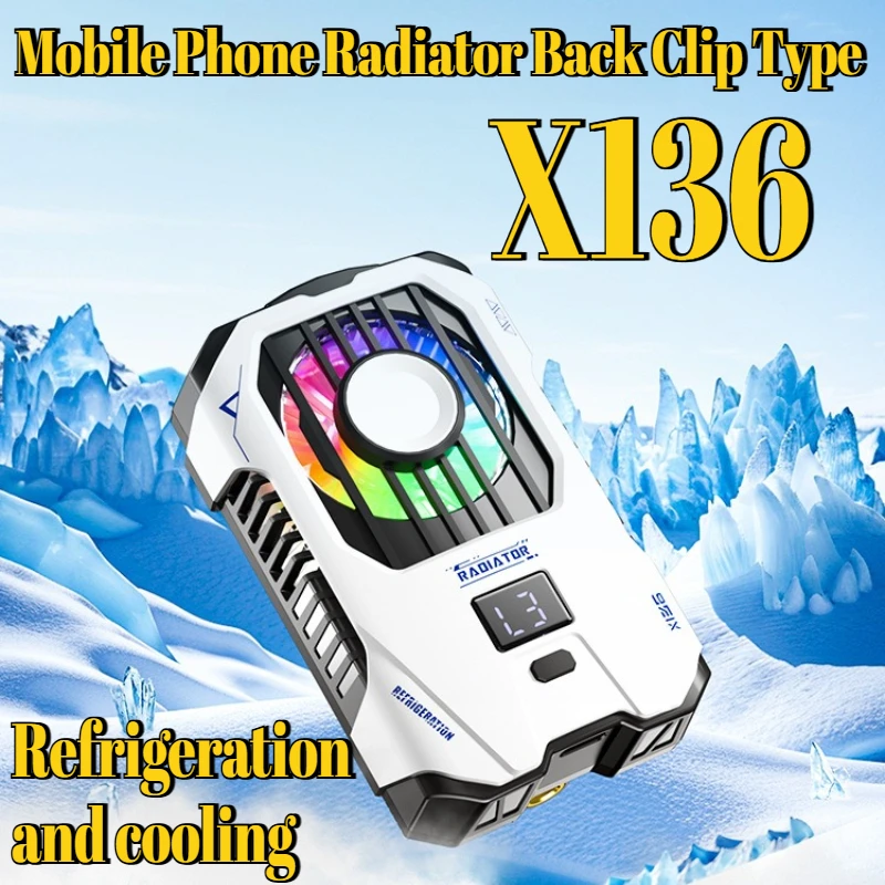 

New X136 Clip-on Phone Cooler with Battery 3-Speed Semiconductor Cooling for Gaming Live Streaming