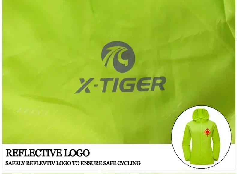X-TIGER Winddichtes, reflektierendes Radtrikot, MTB, Fahrrad, Windmantel, superleicht, Sonnenschutz, Wanderjacke, Radfahren, Sportkleidung – Detail 8