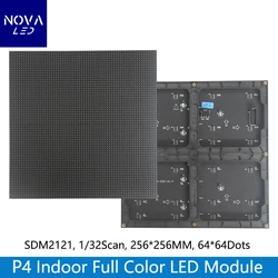 Módulo de pantallas LED P4 para interiores, paneles de pantalla RGB a todo Color, matriz LED, 64x64 píxeles, SDM2121, 256mm x 256mm