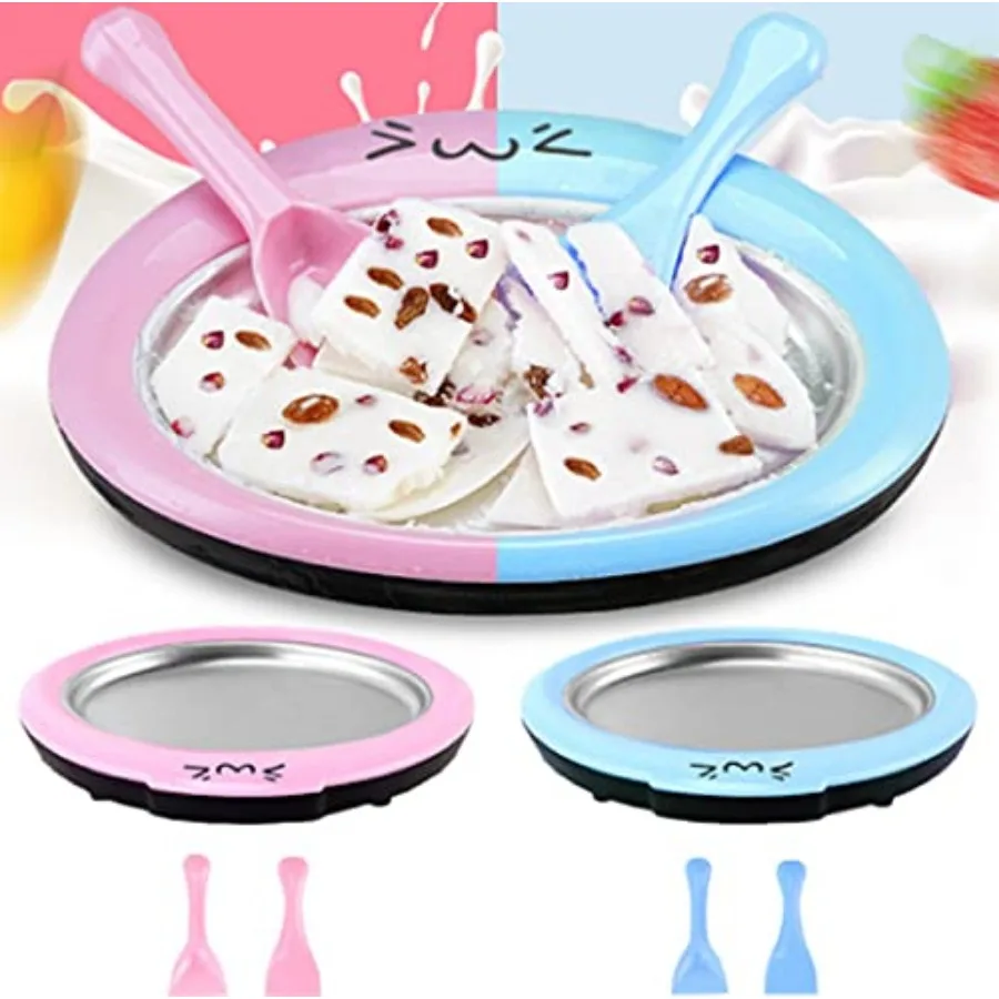 

Household Fried Yogurt Machine Small Mini Ice Maker Fruit Ice Cream Ice Porridge Fried Ice Tray Dessert Plate 11.81x8.85 Inch,