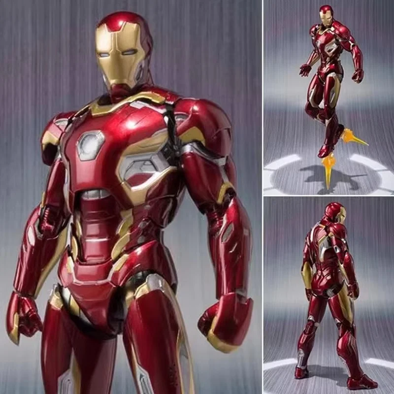 Marvel Original Model Kit Shf Avengers 2 Iron Man Mark 45 Animated Action Figure Model Toy Boy Model Gift Collection Model For F