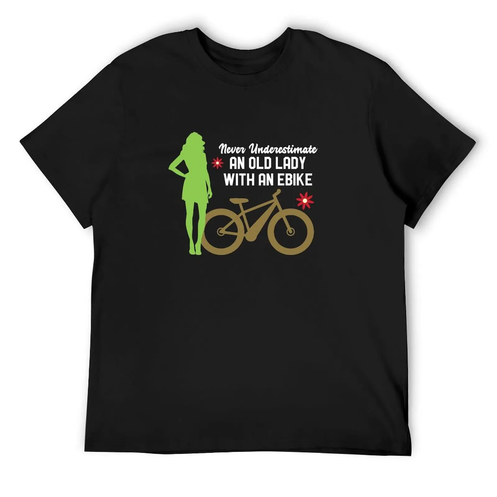 Never Underestimate an Old Lady with an Ebike Funny e-Bike MTB T-Shirt aesthetic clothes oversizeds t shirts for men