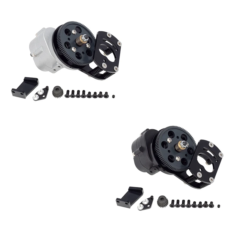 Metal R3 Single Speed Transmission Gearbox With Motor Gear Mount For 1/10 RC Crawler Car RC4WD D90 II D110 Gelande 2