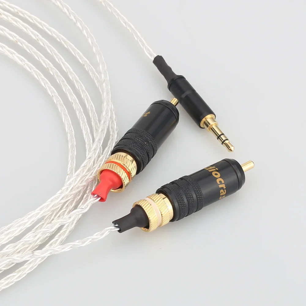 Audiocrast Silver Plated 3.5mm Stereo to 2 RCA Cable Hi-end 3.5mm to Dual RCA Cable for amplifier Phone Home Theater