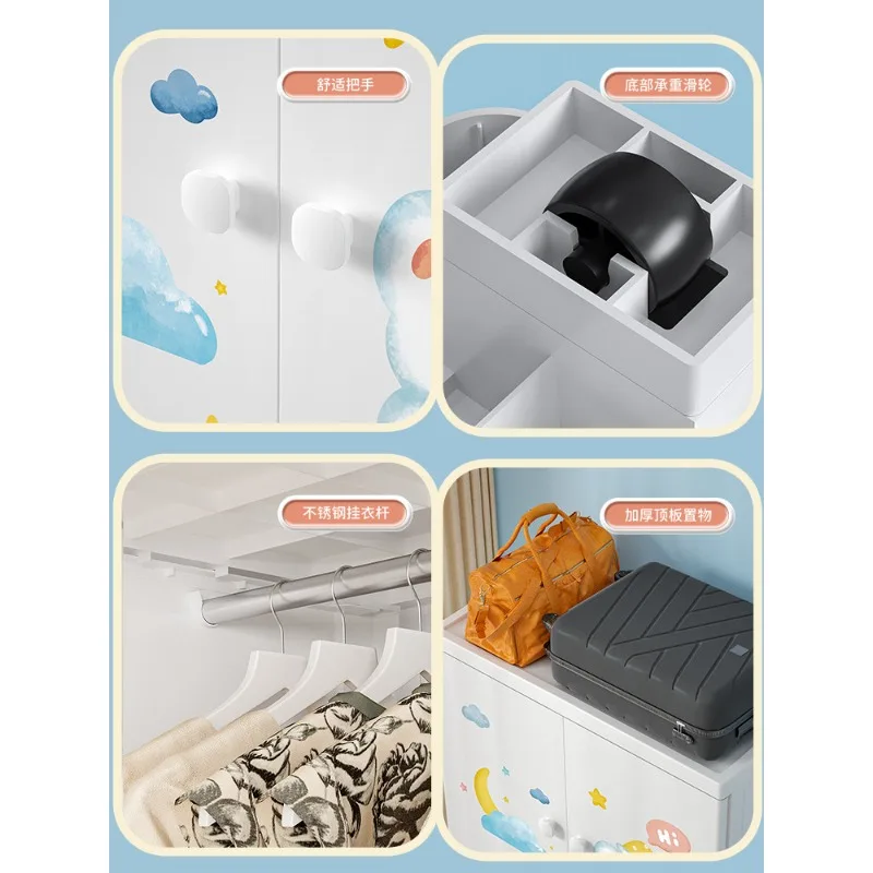 Clothes Rack Children Wardrobes Storage Closet Plastic Bedroom Children Wardrobes Baby Szafa Na Ubrania Home Furniture view 3