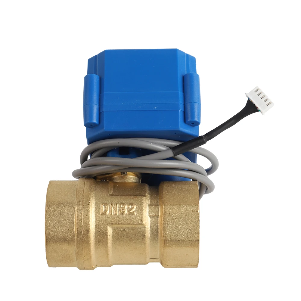 Household Dual-Way Water Leak Alarm System Electric Shutoff Valve DN32 1-1/4inch with 2pcs 6M Sensors EU US UK Plug for Choice