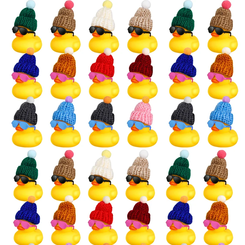 12/24/48 Pcs Mini Rubber Ducks, Yellow Mini Rubber Duck in Bulk Tiny Duck for Car Dashboard Decorations Birthday Party Favors