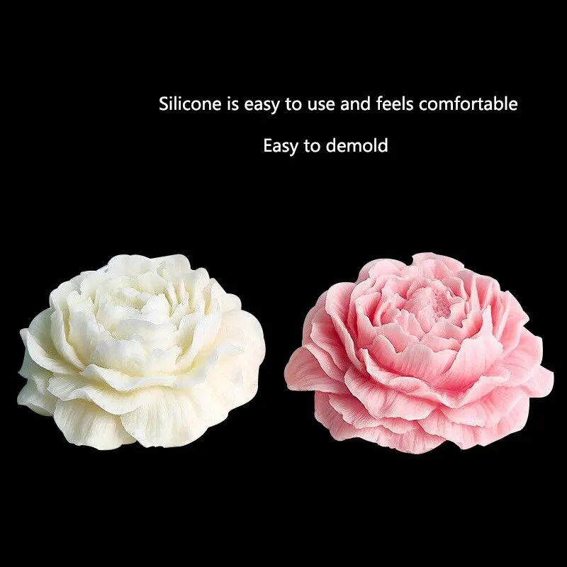 Large Peony Flower Handmade Soap Silicone Mold Aromatherapy Plaster Glue Mold Jewelry Candle Souvenir Mold