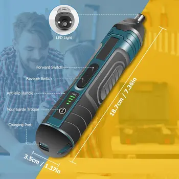 Mini elektrisk sladdlös skruvmejsel med 105 st tillbehör 3,6 V laddningsbar 5 Nm justerbart vridmoment reparationssats för hemmaprojekt 10 best sales 5nm torque - №9