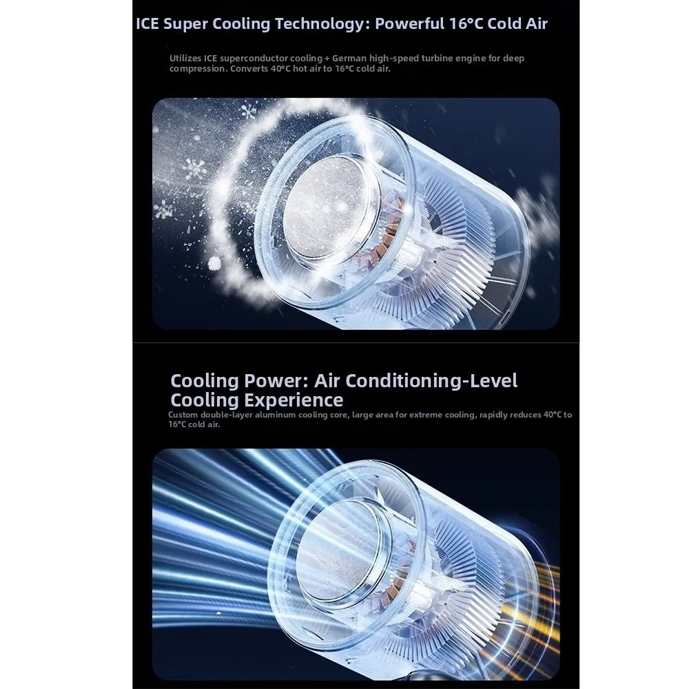 

199 Gear Wind Handheld Fan Semiconductor Refrigeration Quiet Operation Portable Cooling Fan Foldable with Neck Strap