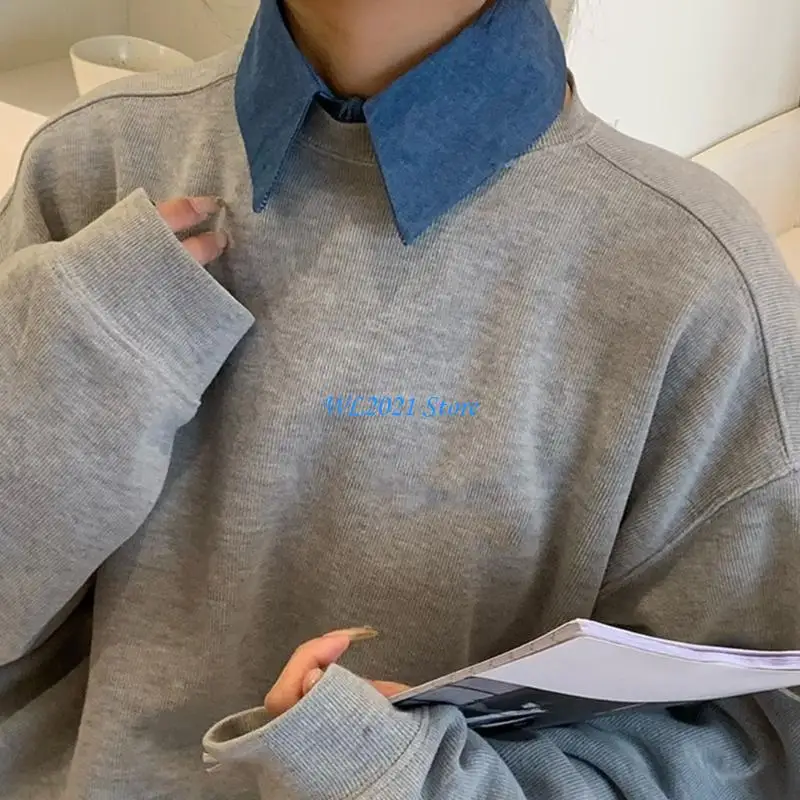 

G5GC Comfortable Denims Collar Women's Detachable Half Shirt Collar Casual Collar