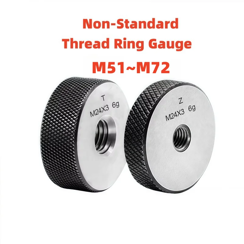 

1SET(1*GO+1*NOGO)M51M52M53-M72 Non-Standard Metric Fine Tooth Thread Ring Gauge 6g Measure Tool M51M52M53-M72 X1.5 0.5 1.25 0.75