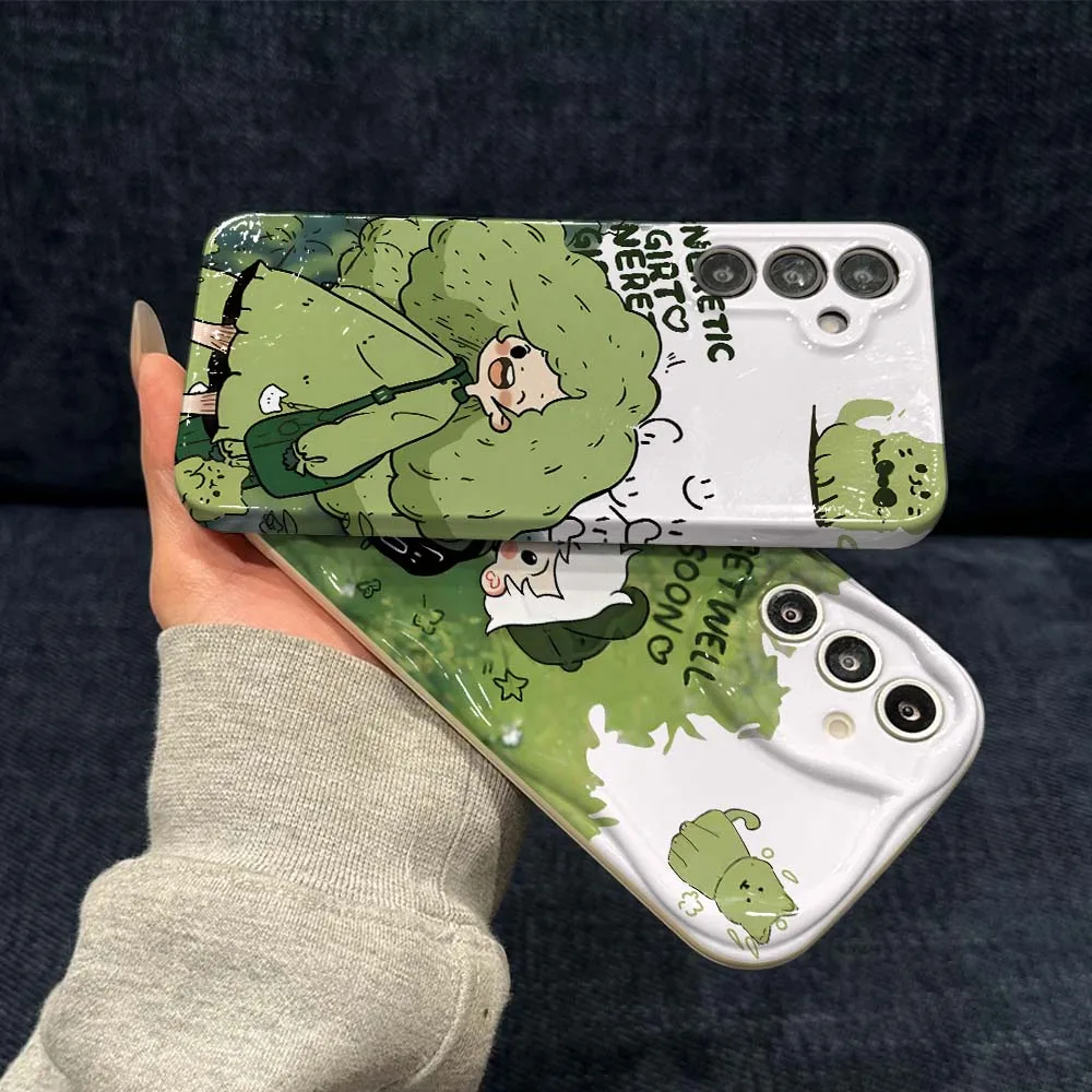 

Cartoon Cute Couple For Samsung Galaxy A73 A53 A25 A34 A51 A54 A35 A55 A33 A56 A04 4G 5G Feilin Wave Oil Shell Phone Case