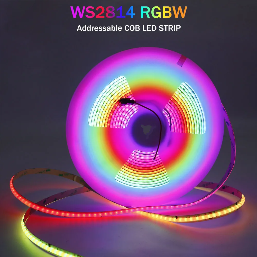 WS2814 FCOB SPI RGBW LED Strip Light Adresowalny IC 576LEDS Dream Color 10mm DC24V SK6812 Wysokoelastyczne światła FOB COB RA90 — 2
