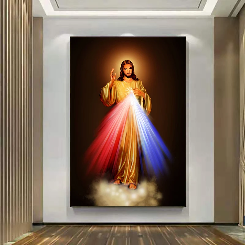 Divine Mercy Jesus Christ Art HD Print Wall Decor Poster and Prints Modern Home Wall Art Canvas Painting for Living Room Decor