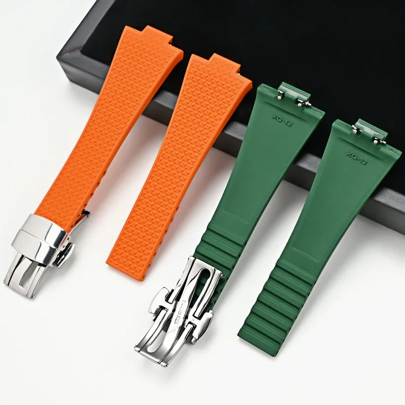 Fluoro Rubber Strap for Tissot PRX Series Super Player 35mm 40mm Convex Men Women Quick Release Watch Band Accessories 11mm 12mm