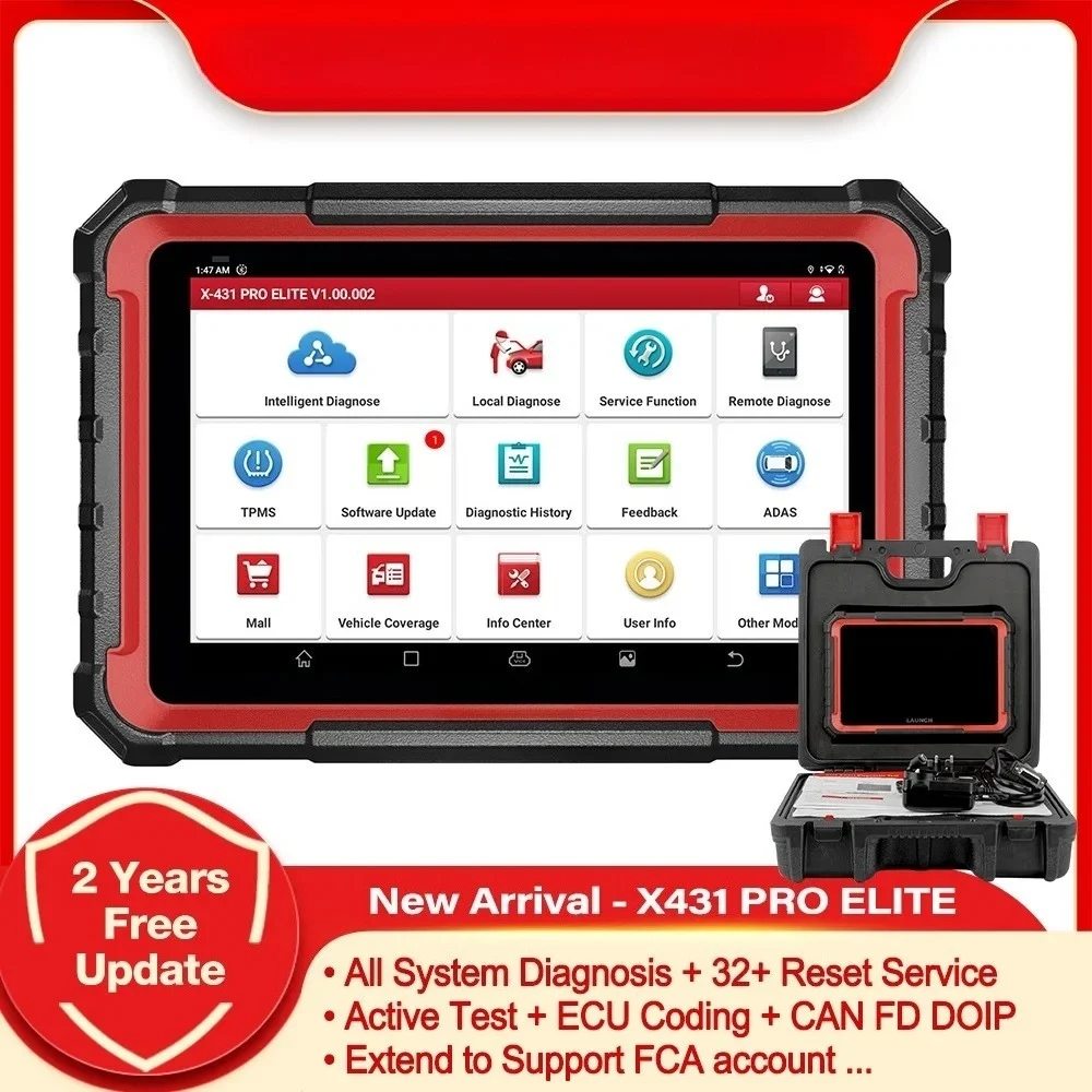 X431 PRO Elite Auto Full System Car Diagnostic Tools CAN FD Active Tester OBD2 Scanner
